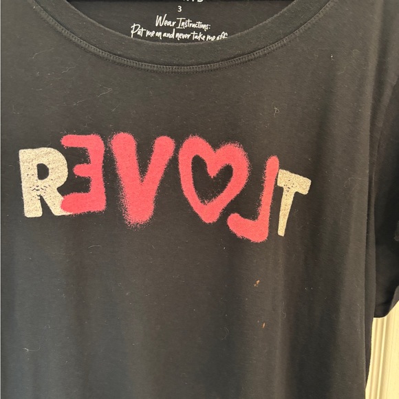 Torrid Black Love Revolt 100% Cotton T-Shirt Oversized Women’s Size 3 or 3X - Picture 2 of 6